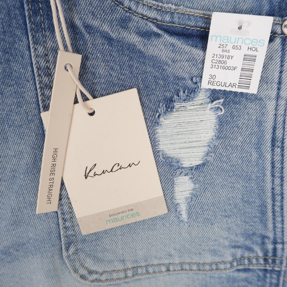 KanCan Light Wash Distressed Straight Leg Jeans